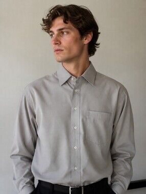 MAXWELL’S CLOTHIERS BEIGE BUTTON DOWN SHIRT CLASSIC FIT